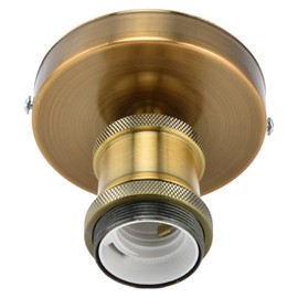 CHICIRIS Portalámparas Vintage, Portalámparas Colgante Retro, toma de luz, Portalámparas de Techo E26 E27 Vintage con Accesorios para Iluminación Industrial, Decorativa, Bricolaje (Pátina de Oro)