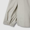 JAJU [JAJU] Women's Loose Fit Shirred Sleeve Blouse_Khaki Gray