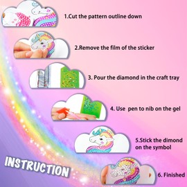 Unicorn Decorate Your Own Water Bottle Kits, Gifts for Girls Age 5 6 7 8 9: Craft Kits for Kids 6-12 Girls Toys 4-12 Year Old Kids Birthday Present for 8-9-10-11 Children Diamond Art Stickers