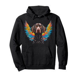 Dog German Shorthaired Pointer Angel Wings Pullover Hoodie