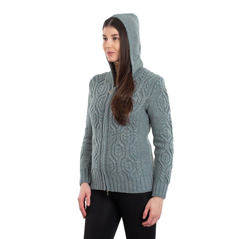SAOL - Cárdigan con capucha y cierre para mujer, 100%