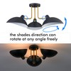 YUBOLE Multi-Directional Ceiling Light Fixture 3-Light Adjustable Ceiling Spot Light