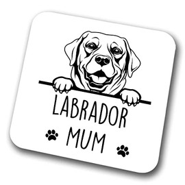 Labrador Mum Coaster Pet Present Labrador Dog Mum Dad Friend Joke Funny Gift Birthday Christmas, Hardboard Coaster
