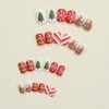 24Pcs Christmas Press on Nails Short Square Fake Nails Gingerbread