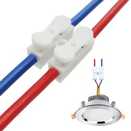 Dicio Push Quick Wire Connector Nuts, Push in Wire Connector Spring Quick Wire Connectors White Wiring Terminal for Lighting Switch and Home Applications 2 Pin 120 Pack