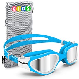 Kids Swim Goggles, YAKAON Polarized Swimming Goggles for Girls and Boys, Anti-Fog UV Protection Swim Goggles for Kids with Protective Bag (Age 6-14)