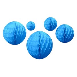 Marine Blue Paper Honeycombs, 10cm-30cm (5 Pack)