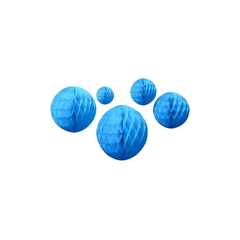 Marine Blue Paper Honeycombs, 10cm-30cm (5 Pack)
