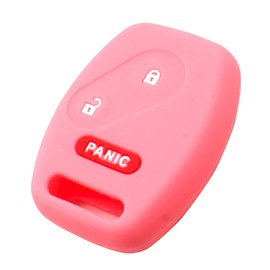 EYANBIS Silicone Key Fob Cover Fit for Honda Accord Civic Crosstour CR-V CR-Z Fit Insight Odyssey Pilot Ridgeline Straight 3 Buttons Key Fob | Car Accessories | Remote Key Protection Case - Pink