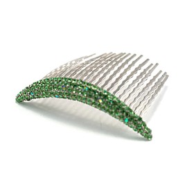 Medium Decorative Hair Comb Rhinestone CrystalSimple Floating Bridal Hair Comb, Green