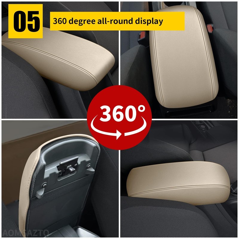 AOMSAZTO Armrest Covers for 2013-2018 Toyota RAV4 Beige
