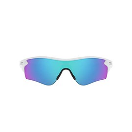 Oakley Men's OO9206 Radarlock Path Asian Fit Irregular Sunglasses, Polished White/Prizm Sapphire, 56 mm