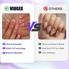 Viugex 24Pcs Floral Press on Nails Short Square, French False