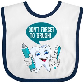 inktastic Dental Hygienist Dentist Toothbrush Baby Bib White and Navy 42d7a