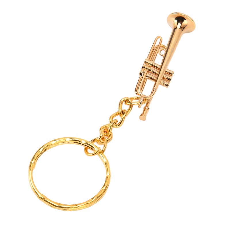 Trumpet Key Chain Pendant Metal Brass Fashionable Stylish Musical Instruments