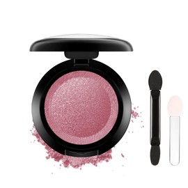 Dark Pink Single Color Glitter Eyeshadow with Brush, Shimmering Pressed Powder, Highly Pigmented Sparkly Eyeshadow for Girls Women, Waterproof and Long-Lasting for Women Party, Stage Looks