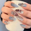 CharmBurst Pack of 24 Almonds Press On Nail, Summer Ocean