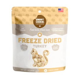 Smart Cookie Turkey Freeze Dried Cat Treats – Single Ingredient, High-Protein Snacks for Picky Cats – 100% Lean Turkey, No Fillers or Additives, Made in The USA – 1oz