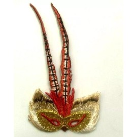 Unbranded Embroidered Iron-On Applique Mardi Gras Mask, 2+1/2 x 3+1/2 inch