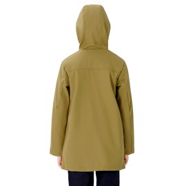 maoo garden Boys Waterproof Raincoat Hooded PU Lightweight Rain Jacket Anorak Outwear Windbreaker 2111 Yellow 9-10Y