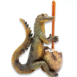K Exclusive Crocodile Toilet Brush Holder | Toilet Brush Included | Overall Height 11 4/5"