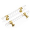 Peaha 10 Pack 3-3/4 Inch Acrylic Cabinet Pulls Gold Drawer