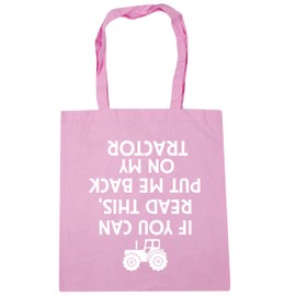 Hippowarehouse If You Can Read This, Put Me Back On My Tractor(Printed upside down) Tote Shopping Gym Beach Bag 42cm x38cm, 10 litres