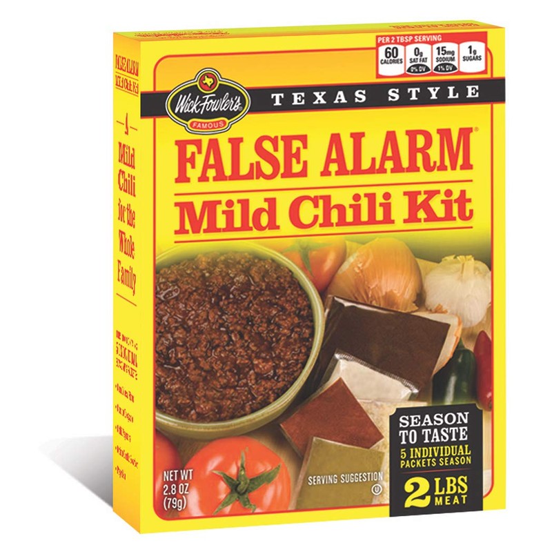 Wick Fowler's False Alarm Mild Chili Kit, Texas Style Chili