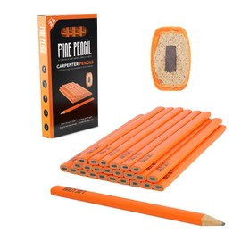 Carpenter Pencils (Pack of 24) - Ergonomic Design Carpenter Pencil - Heavy Duty Construction Pencil - Comfortable Carpenters Pencil - High Visibility Construction Pencils - Orange Carpentry Pencil