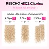 REECHO Curly Hair Extensions, 4PCS 20 inch Clip in Hair
