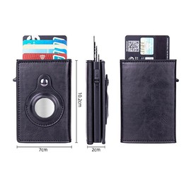 PRINT SUPREMACY Faux Leather Tri-fold Wallet with Credit Card Holder and Magnetic Lock, Built-in Holder for Airtag, Laser Engraved Designs, Minimalist Wallet for Men Women, Holds Cards ID Cash