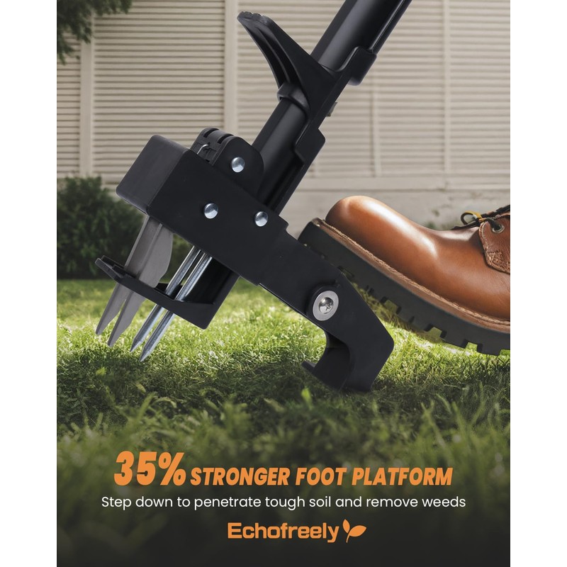 Echofreely Weed Puller Tool - Adjustable 35"-46" Heavy Duty 4-Claw