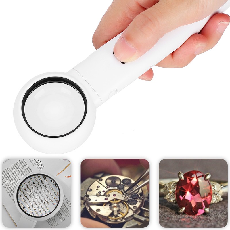 LED Magnifying Glass Set USB Charging Handheld Magnifier with Lights