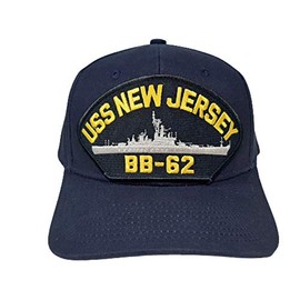 EAGLE CREST USS New Jersey BB-62 Embroidered Patch Cap Baseball Hat Strapback Navy