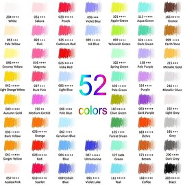 HIFORNY - Juego de 55 Lápices de Colores para Colorear Adultos, 52 Lápices de Colores Con Extras, Núcleo Suave de Artistas, Lápices de Dibujo, Suminis