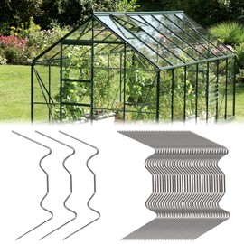 Kigniote Pack of 100 Greenhouse Clips, Stainless Steel Greenhouse Clamps, Storm-Proof Rustproof Stainless Steel Greenhouse Clips, W Clamp for Attaching Twin-Wall Panels, Greenhouse Panels