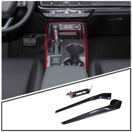 PIUGILH 3PCS Interior Gear Shift Panel Side Strip Trim ABS Compatible with Honda Civic 11th Gen 2022,Carbon Fiber Pattern