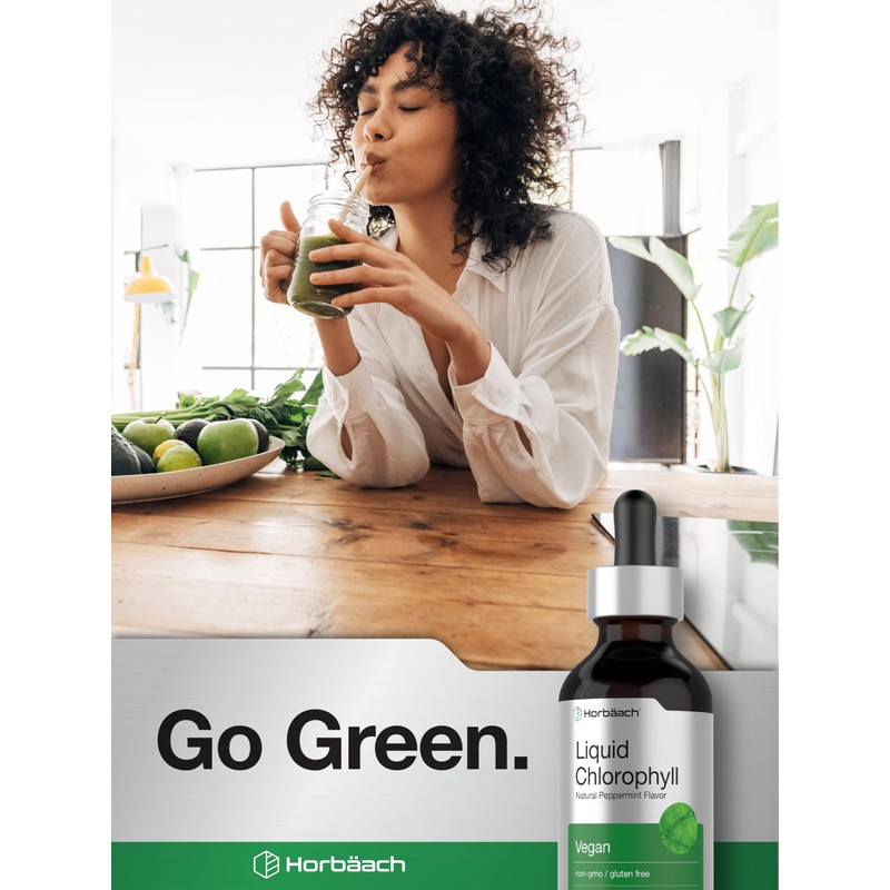 Horbäach Liquid Chlorophyll Drops | 2 oz | Vegan, Non-GMO,