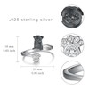 Black Pug Ring 925 Sterling Silver Pug Adjustable Ring Dog
