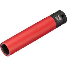 ViGOR - Impact Wrench Extra Long V5932, Impact Wrench Key Insert for Machine Operation, Efficient, Drive: Square, Hollow 12.5 mm (1/2 Inch), Output: Outside Hexagon