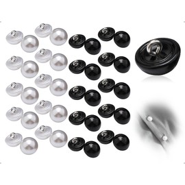 AOYEGIC Pack of 40 Buttons, Universal Plastic Sewing Buttons, Mushroom Button, Hemisphere Buttons with Eyelet, for Sewing Clothing, Wedding Dress, Dresses, Coat, Scarves & DIY Crafts (White and Black