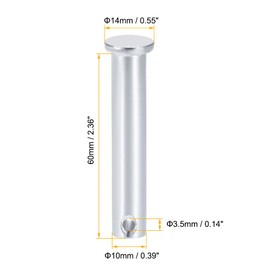 TA-VIGOR 4pcs 10 x 60mm Clevis Pins Single Hole, Zinc-Plated Steel Flat Head Link Hinge Pin Fastener for Mechanical Linkage, Ship Rigging, Fixed Parts