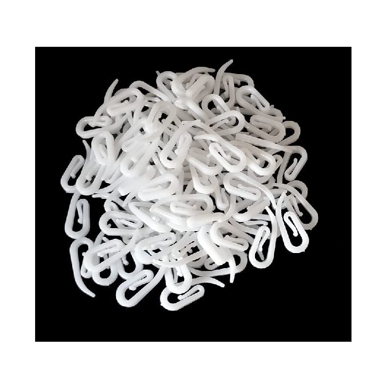 White Pastic Curtain Hooks, Heavy Duty White Hooks for Pencil