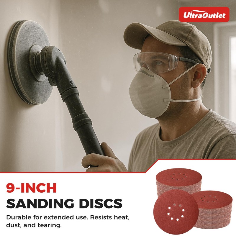 70 PCS 9 Inch Sanding Disc Hoop and Loop Sanding