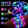 18-Pack LED Light Up Bracelets for Party Favors – Flashing