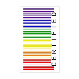 CafePress Certified Rainbow Barcode Side Rectangle Bumper Sticker Car Decal
