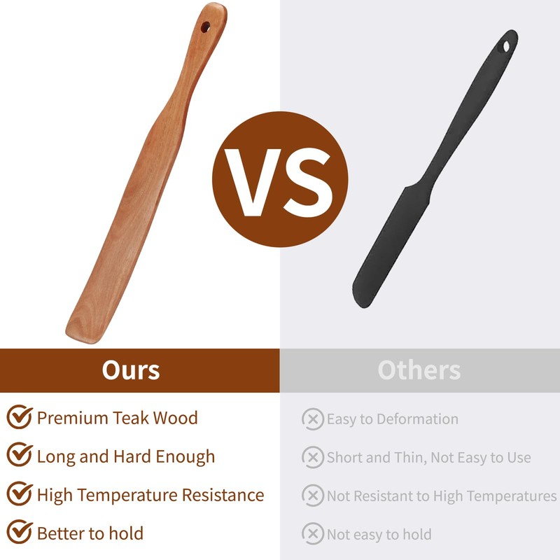 2Pcs Skinny Spurtle for Sourdough Starter, Reaching Bottom of Jars,