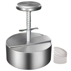 Burger Press Maker, 304 Stainless Steel Adjustable Hamburger Patty Maker, Non Stick Patty Making molds are Suitable for Beef Burgers, Vegetables and Cooking, BPA Free, Included 100pcs wax patty papers