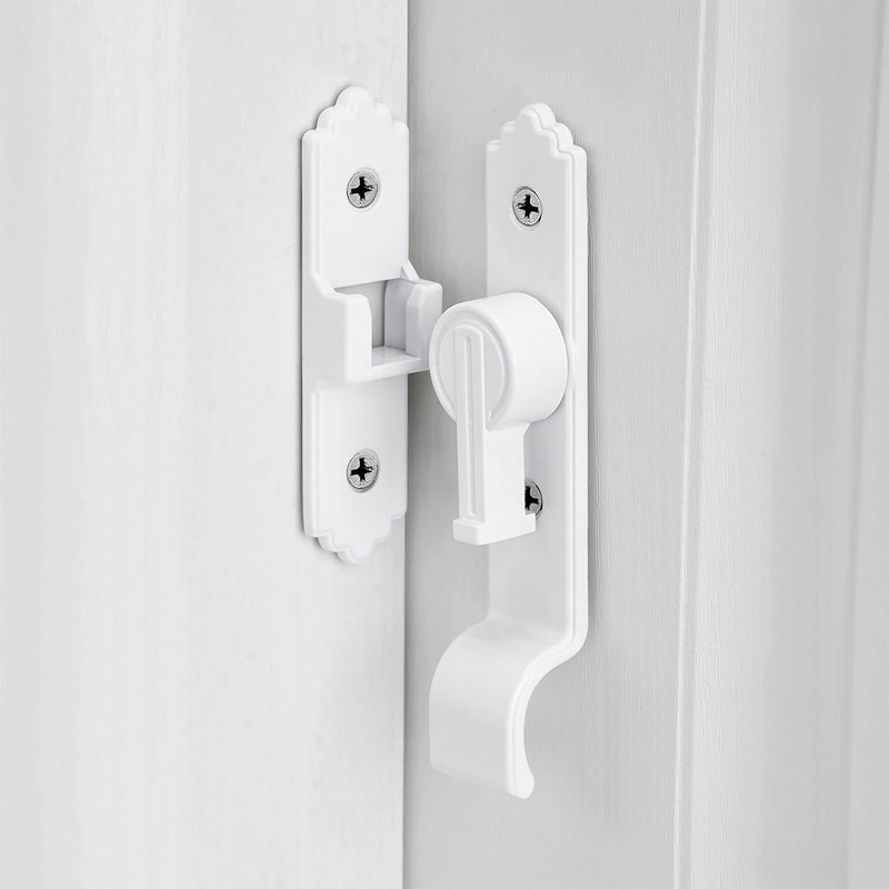 90 Degree White Barn Door Lock, Flip Gate Latch with