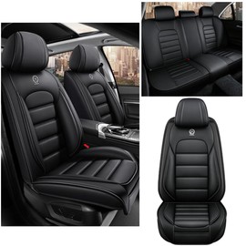 Cscevt 5 Seat Covers for Chrysler 300 2005-2023 Leather Car Seat Covers Waterproof Anti-Slip Soft Car Seat Protectors Premium Automotive Seat Covers with Airbag（Standard,Classic Black）